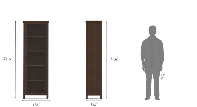 Netherland Bookshelf (50-Book Capacity)(Dark Walnut)